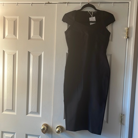 Bella Barnett Black Midi Bandage Dress - Picture 2 of 6